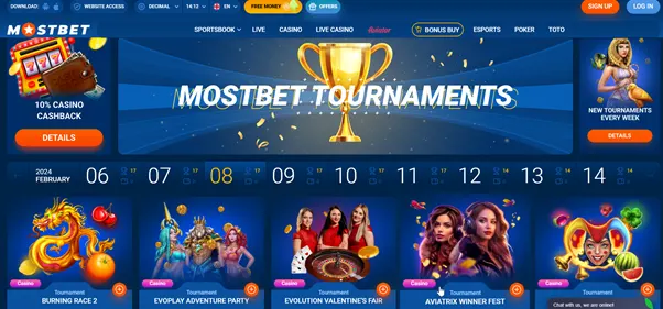 Tournament options at MostBet